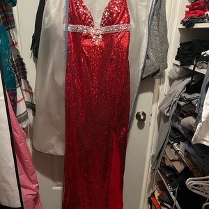 Red sequin dress